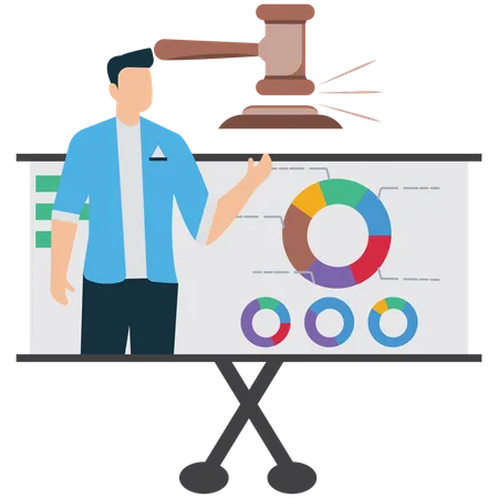 Businessman working on corporate legal advisory  Illustration