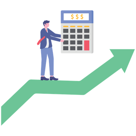 Businessman working on cost management  Illustration