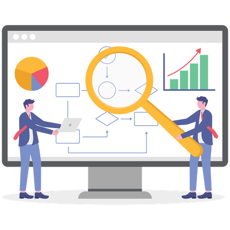 Businessman working on cost reduction  Illustration