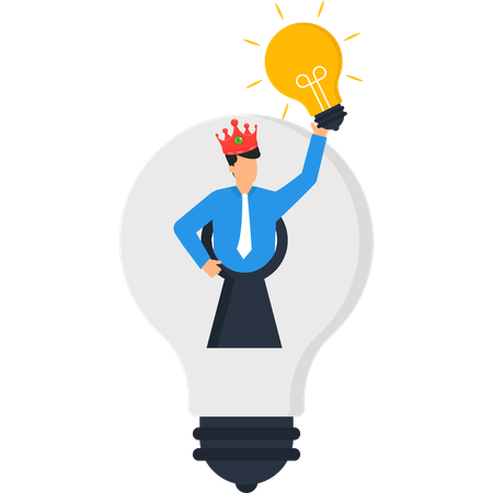 Businessman working on Creative Business Idea  Illustration