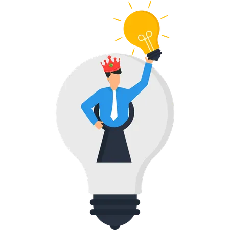 Businessman working on Creative Business Idea  Illustration