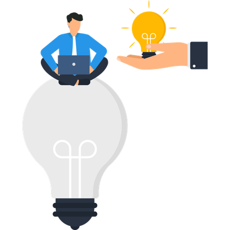 Businessman working on Creative Business Idea  Illustration