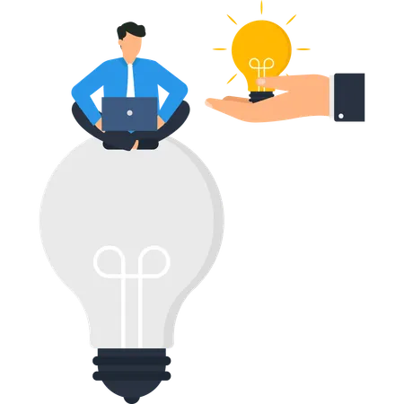 Businessman working on Creative Business Idea  Illustration