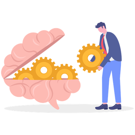 Businessman working on creative ideas  Illustration