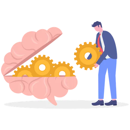 Businessman working on creative ideas  Illustration