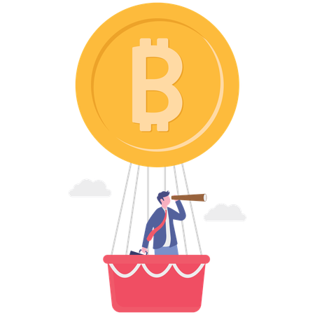 Businessman working on crypto vision  Illustration