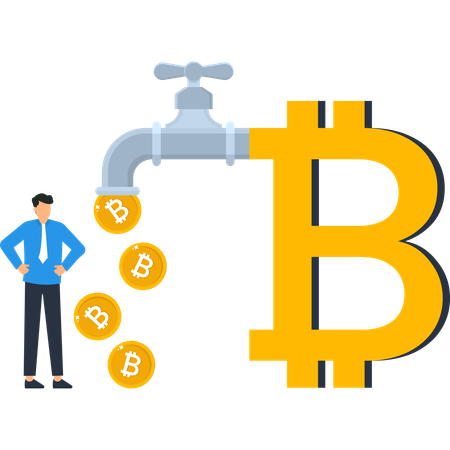 Businessman working on Cryptocurrency  Illustration