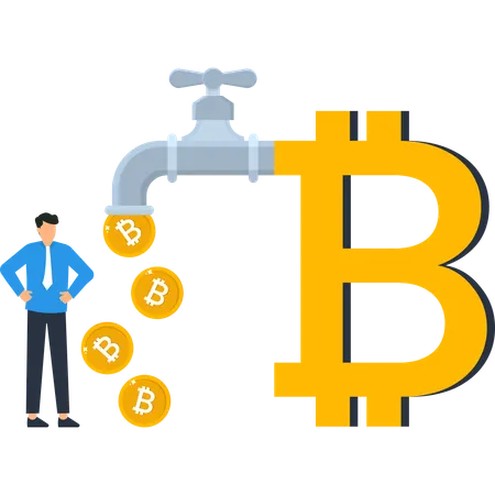 Businessman working on Cryptocurrency  Illustration