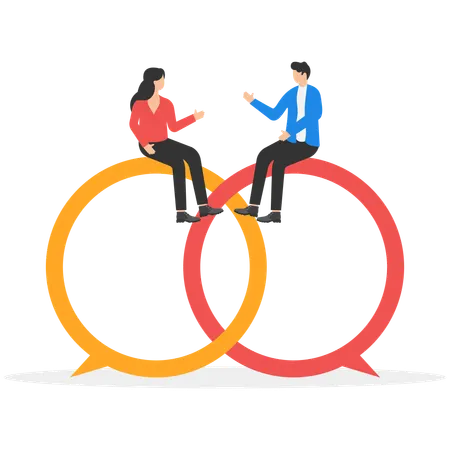 Businessman working on customer engagement  Illustration