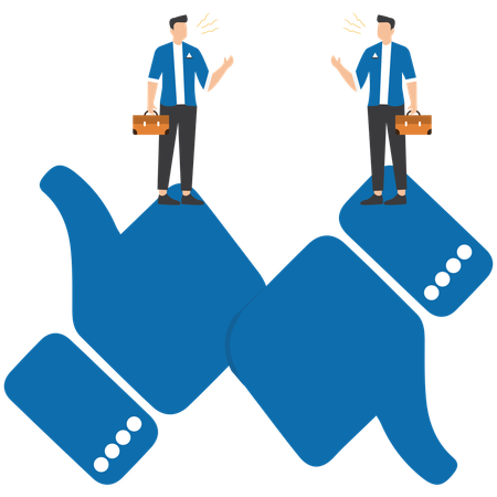 Businessman working on customer feedback  Illustration