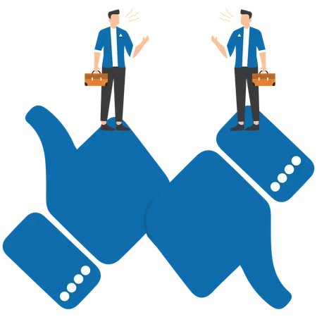 Businessman working on customer feedback  Illustration