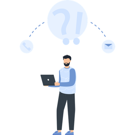 Businessman working on customer service  Illustration