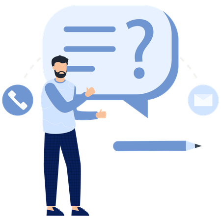 Businessman working on customer support  Illustration