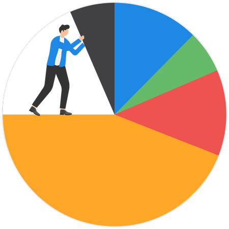 Businessman working on data analysis  Illustration