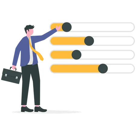 Businessman working on data scientist  Illustration