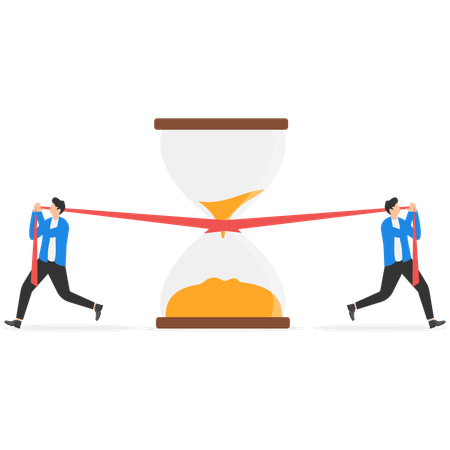 Businessman working on deadline  Illustration