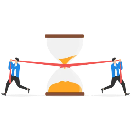Businessman working on deadline  Illustration