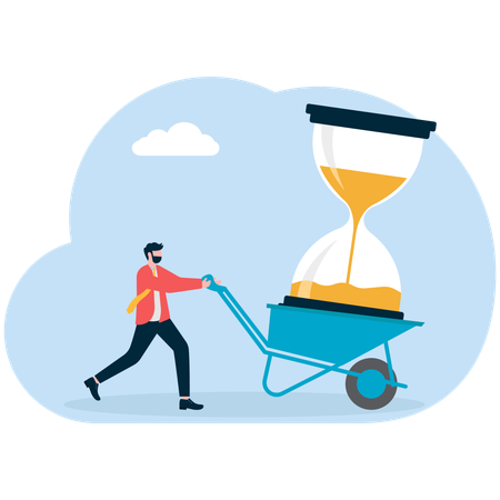 Businessman working on deadlines  Illustration