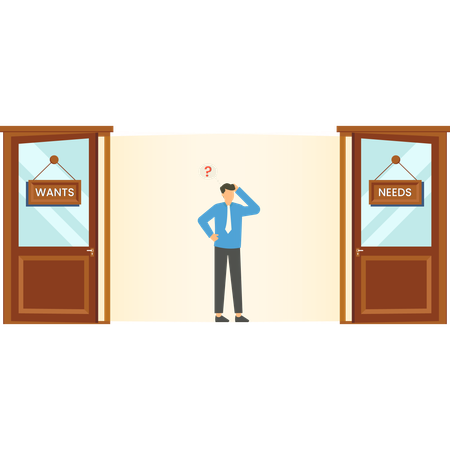 Businessman working on decision making  Illustration