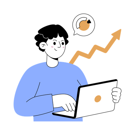 Businessman working on digital marketing  Illustration