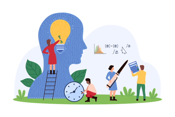 Businessman working on Digital project development  Illustration