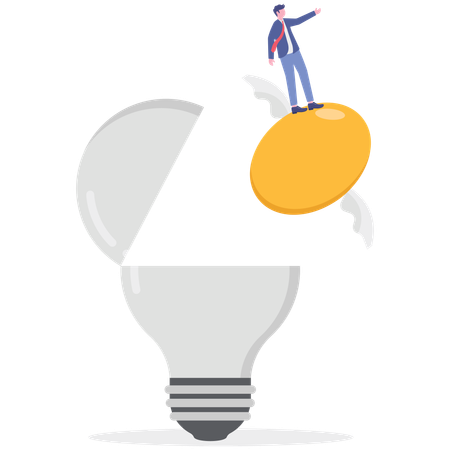 Businessman working on disruptive innovation  Illustration