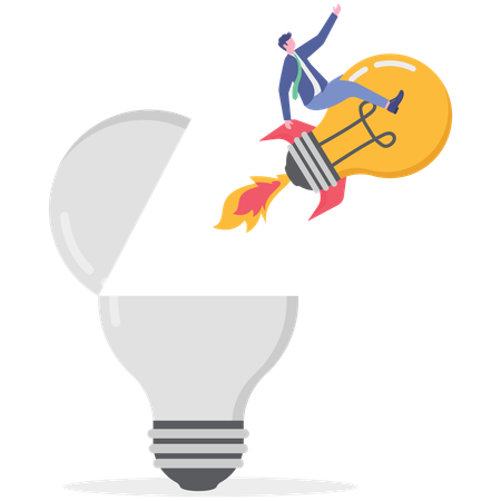 Businessman working on disruptive innovation  Illustration