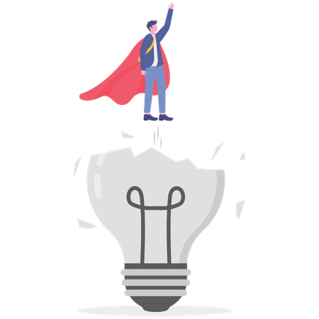 Businessman working on disruptive innovation  Illustration