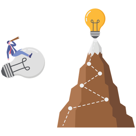 Businessman working on disruptive innovation  Illustration