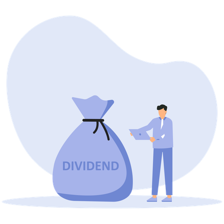 Businessman working on Dividend Stock investment return  Illustration