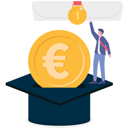 Businessman working on education cost  Illustration