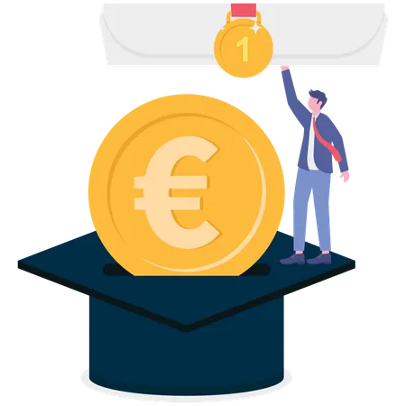 Businessman working on education cost  Illustration