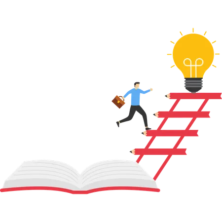 Businessman working on educational idea  Illustration