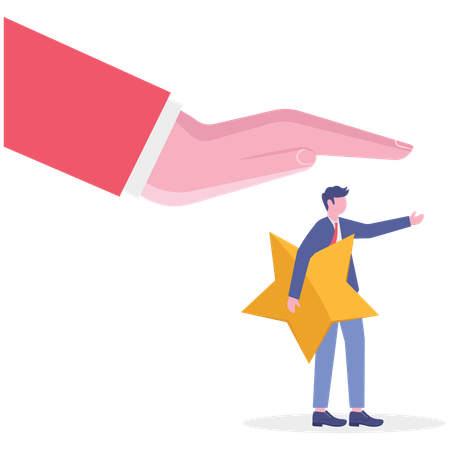 Businessman working on employee success recognition  Illustration
