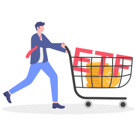 Businessman working on exchange traded fund  Illustration