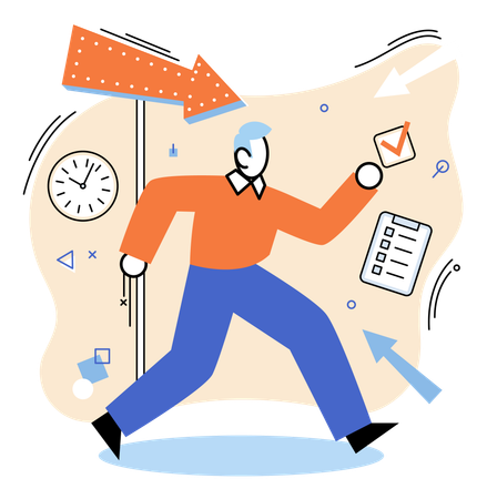 Businessman working on financial administration  Illustration