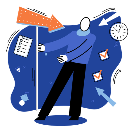 Businessman working on financial administration  Illustration