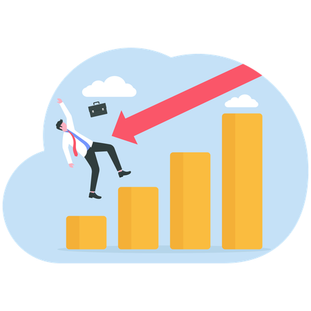 Businessman working on financial graph  Illustration