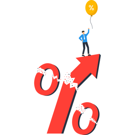 Businessman working on Financial Growth  Illustration