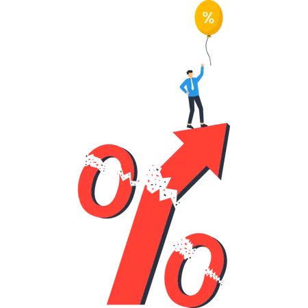 Businessman working on Financial Growth  Illustration