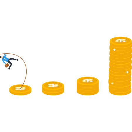 Businessman working on Financial Growth  Illustration