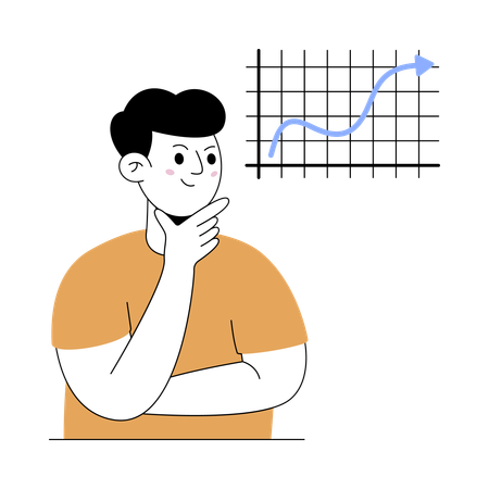 Businessman working on financial growth  Illustration