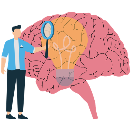 Businessman working on financial intelligence  Illustration