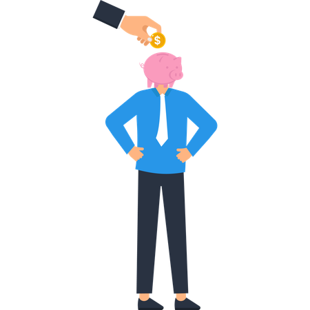 Businessman working on financial investment  Illustration