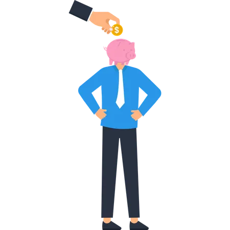 Businessman working on financial investment  Illustration