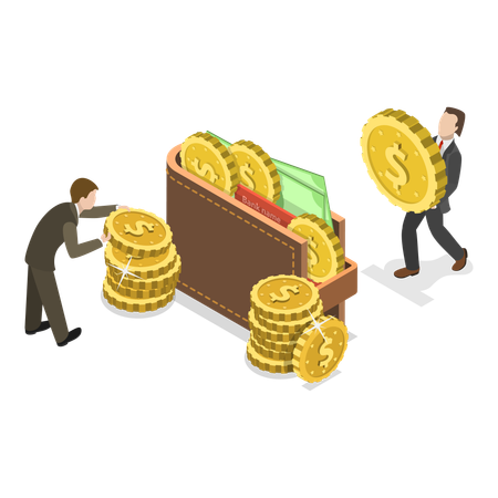 Businessman  working on Financial Investment  Illustration