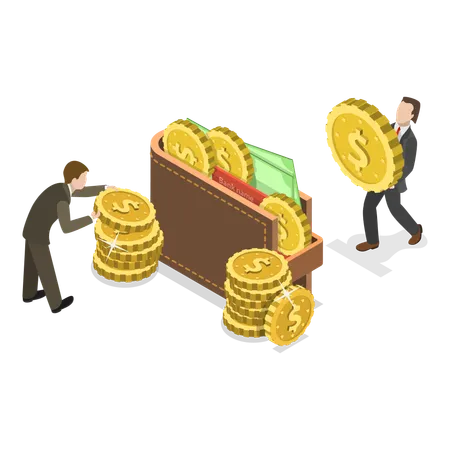 Businessman  working on Financial Investment  Illustration