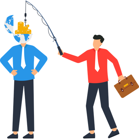 Businessman working on financial opportunity  Illustration