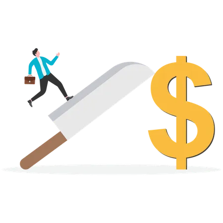 Businessman working on financial risk  Illustration