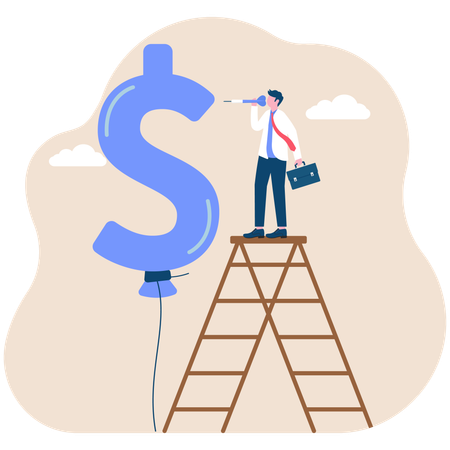 Businessman working on financial risk  Illustration